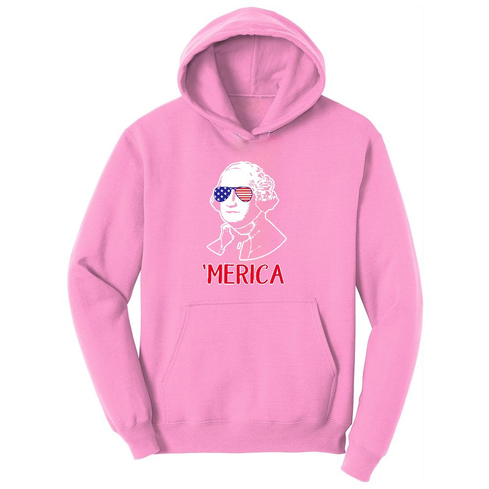 Merica George Washingtong Version Youth Hoodie - Candy Pink