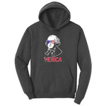 Merica George Washingtong Version Youth Hoodie - Dark Heather Grey