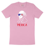 Merica George Washingtong Version Youth Short Sleeve Tee - Candy Pink
