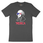 Merica George Washingtong Version Youth Short Sleeve Tee - Dark Heather Grey