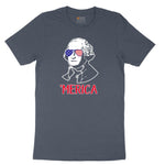 Merica George Washingtong Version Youth Short Sleeve Tee - Heather Navy