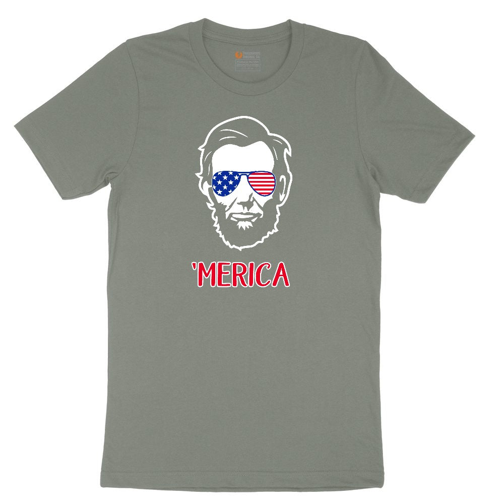 Merica Lincoln Version Ladies Short Sleeve Tee - Bamboo Blackout