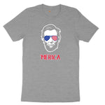 Merica Lincoln Version Ladies Short Sleeve Tee - Granite Heather