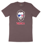 Merica Lincoln Version Ladies Short Sleeve Tee - Sangria Blackout