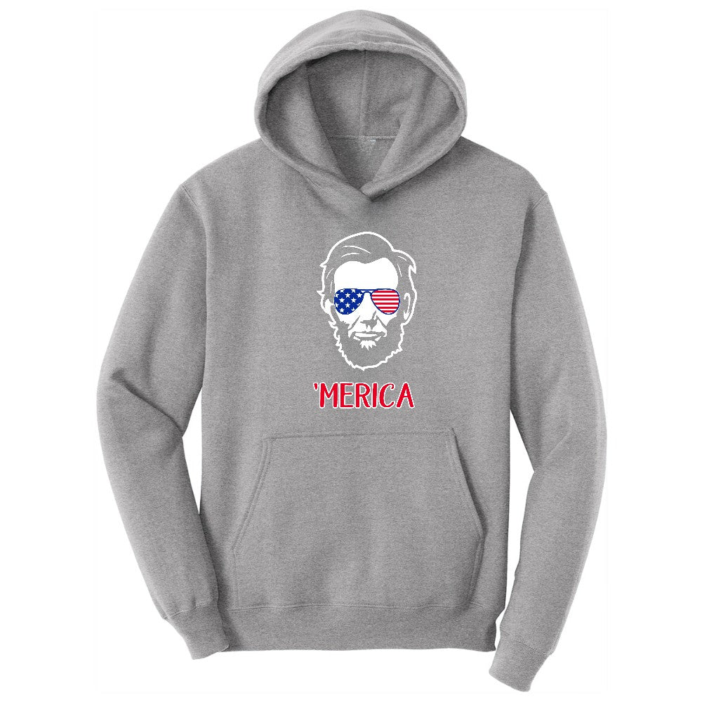 Merica Lincoln Version Hoodie - Athletic Heather