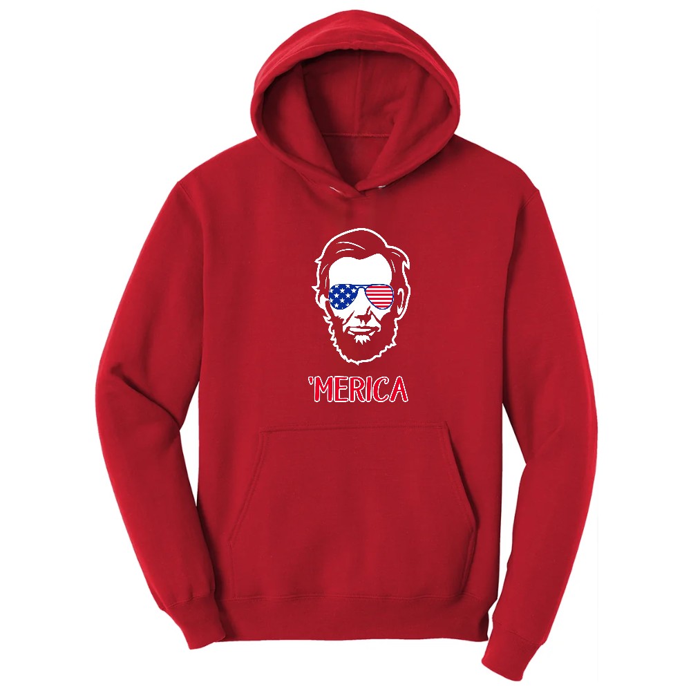 Merica Lincoln Version Hoodie - Red