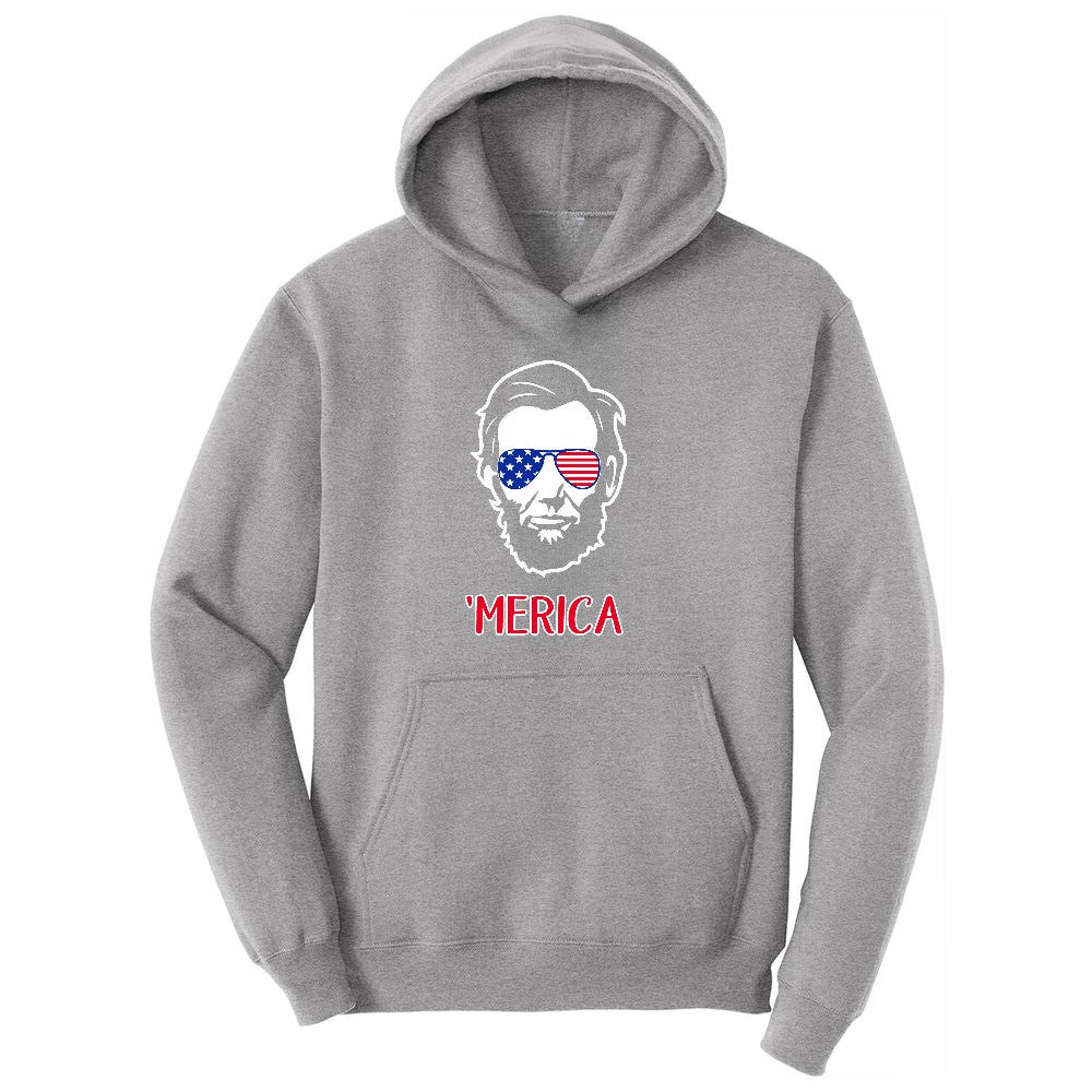 Merica Lincoln Version Toddler Hoodie - Athletic Heather