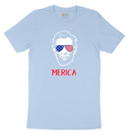 Merica Lincoln Version Toddler Short Sleeve Tee - Light Blue