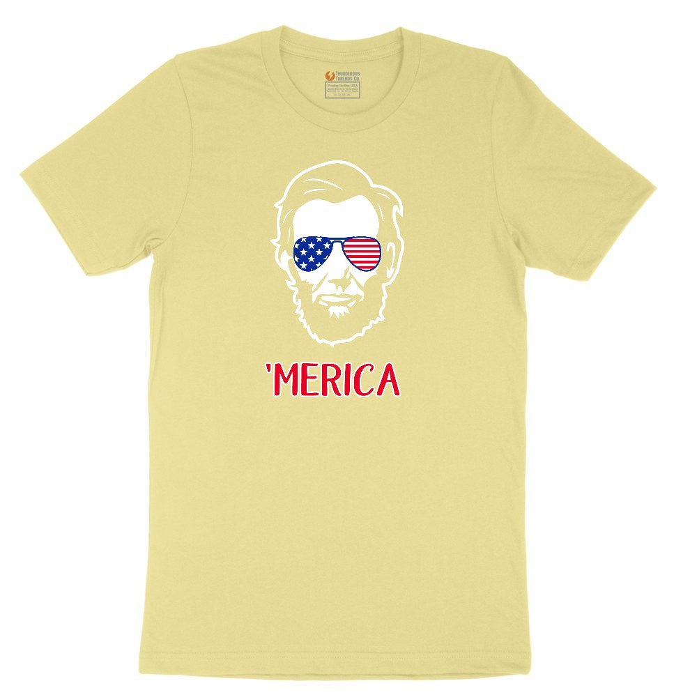 Merica Lincoln Version Toddler Short Sleeve Tee - Yellow