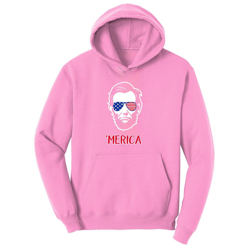Merica Lincoln Version Youth Hoodie - Candy Pink