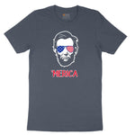 Merica Lincoln Version Youth Short Sleeve Tee - Heather Navy
