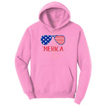 Merica Sunglasses Ladies Hoodie - Candy Pink