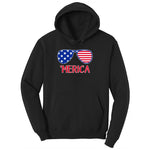Merica Sunglasses Ladies Hoodie - Jet Black