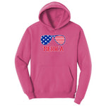 Merica Sunglasses Ladies Hoodie - Sangria