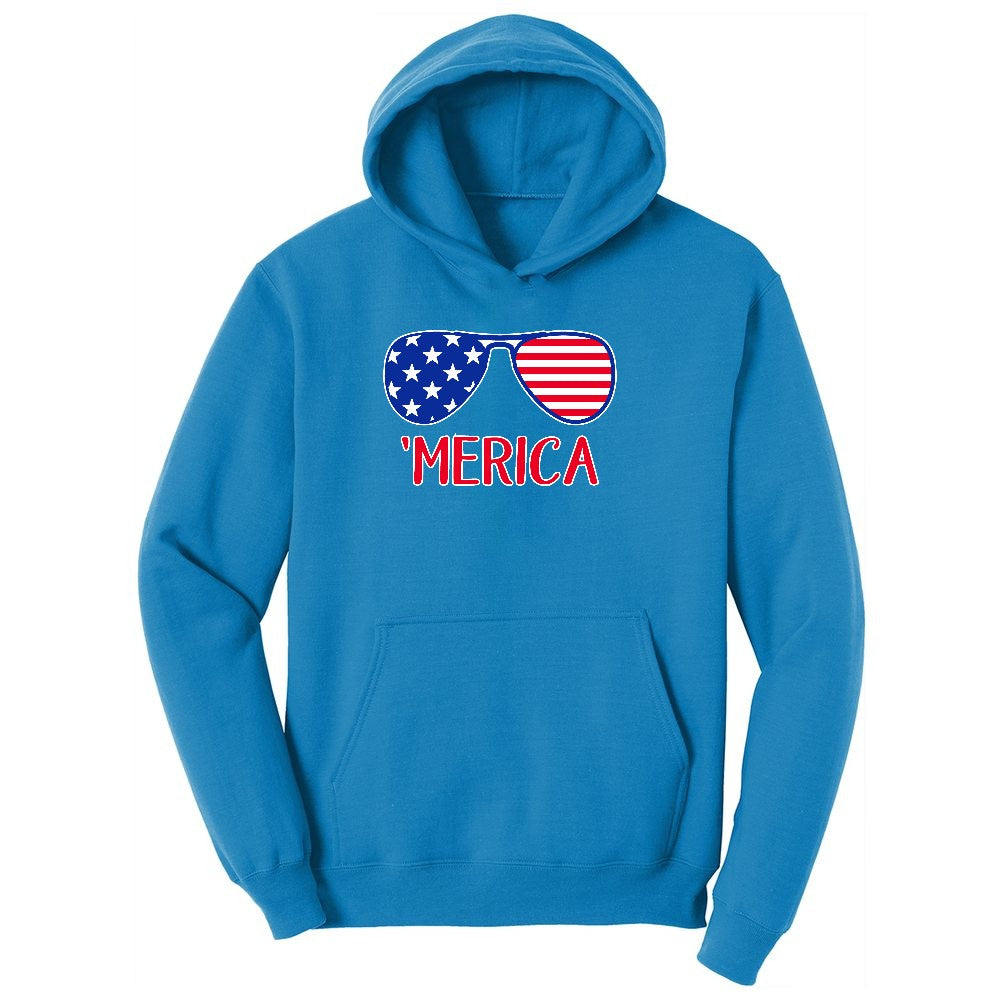 Merica Sunglasses Ladies Hoodie - Sapphire