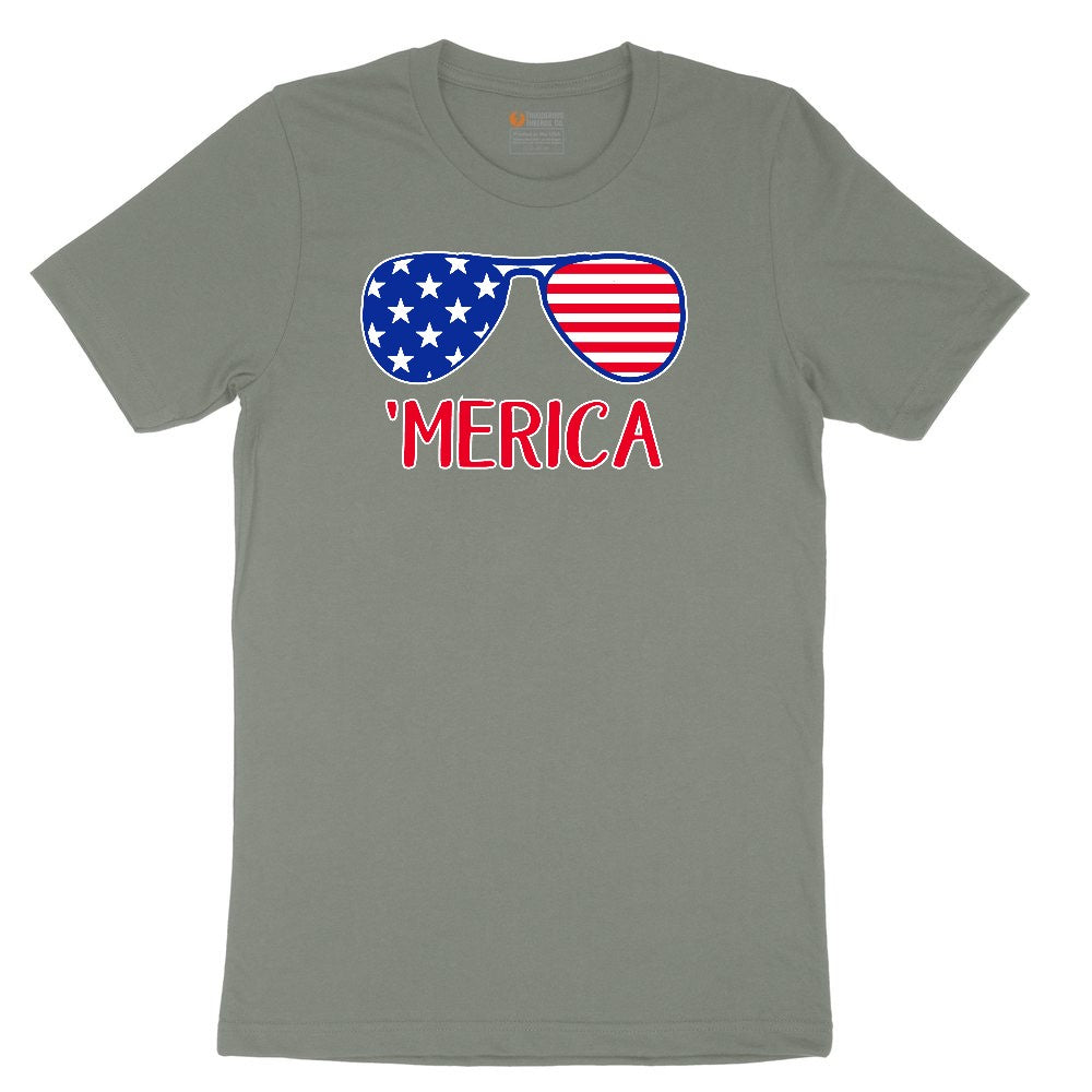 Merica Sunglasses Ladies Short Sleeve Tee - Bamboo Blackout