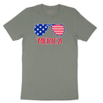 Merica Sunglasses Ladies Short Sleeve Tee - Bamboo Blackout