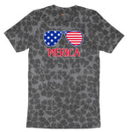 Merica Sunglasses Ladies Short Sleeve Tee - Black Leopard
