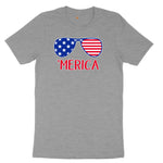 Merica Sunglasses Ladies Short Sleeve Tee - Granite Heather