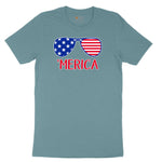 Merica Sunglasses Ladies Short Sleeve Tee - Surf Blackout
