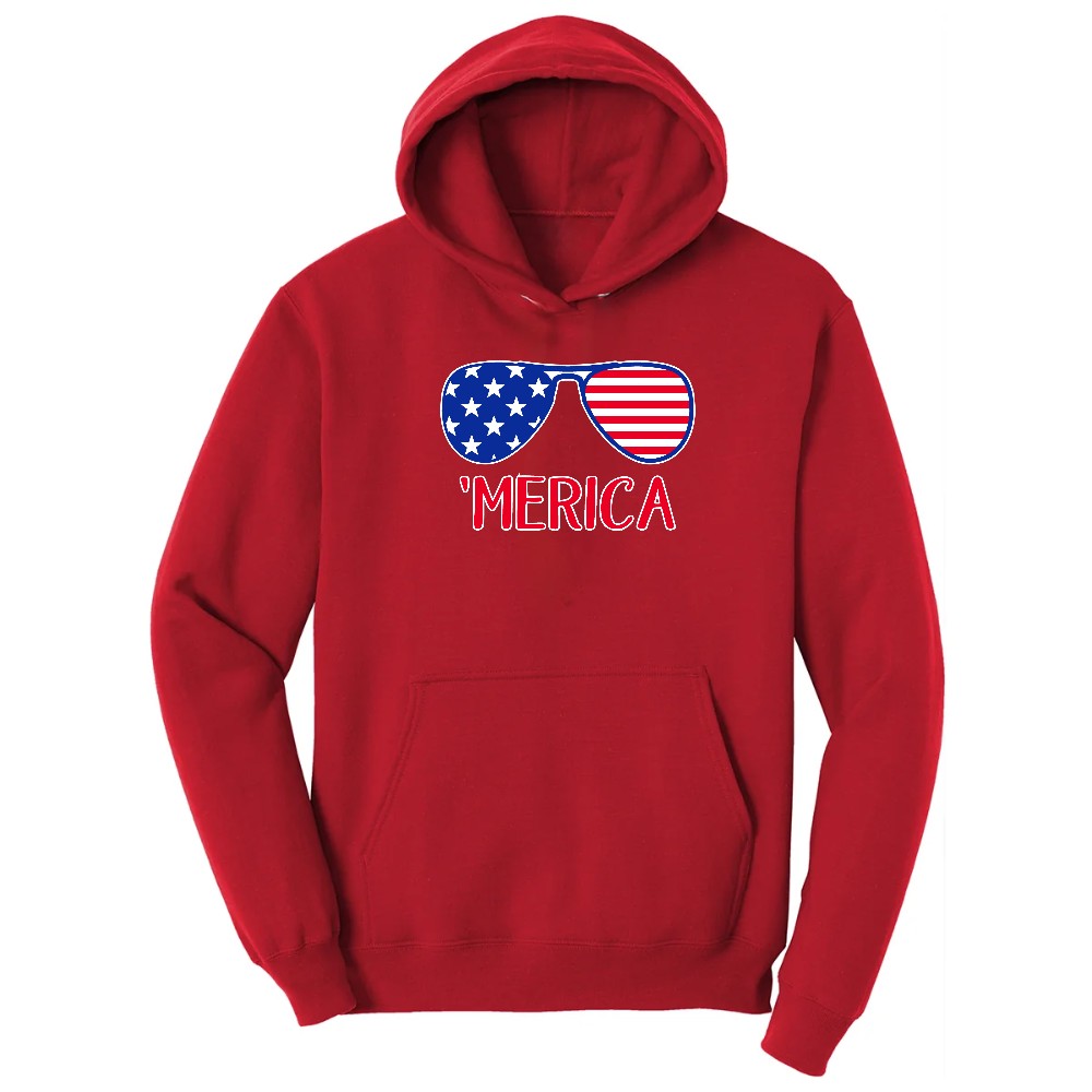 Merica Sunglasses Hoodie - Red