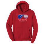 Merica Sunglasses Hoodie - Red