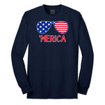 Merica Sunglasses Long Sleeve Tee - Navy