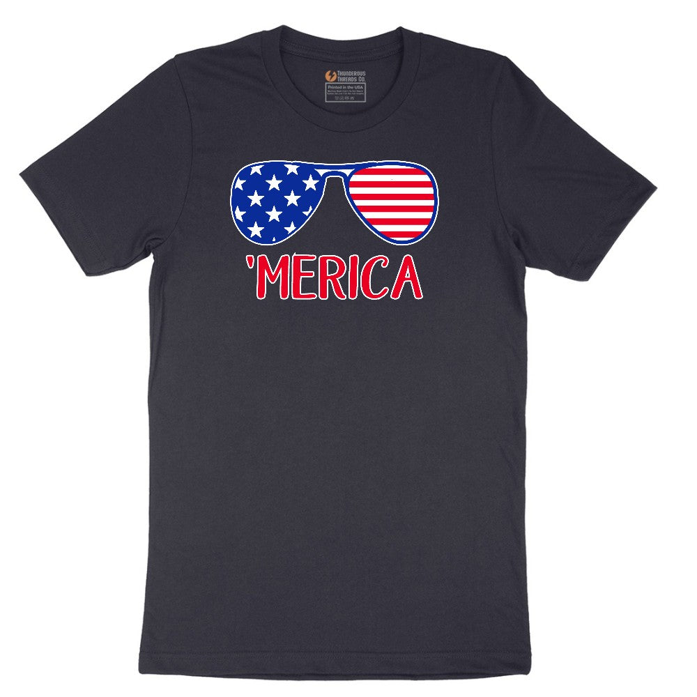 Merica Sunglasses Short Sleeve Tee - Deep Navy