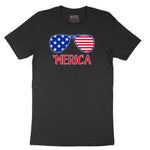 Merica Sunglasses Short Sleeve Tee - Jet Black