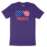 Merica Sunglasses Short Sleeve Tee - Team Purple