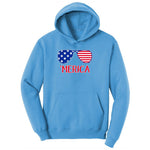 Merica Sunglasses Youth Hoodie - Aquatic Blue