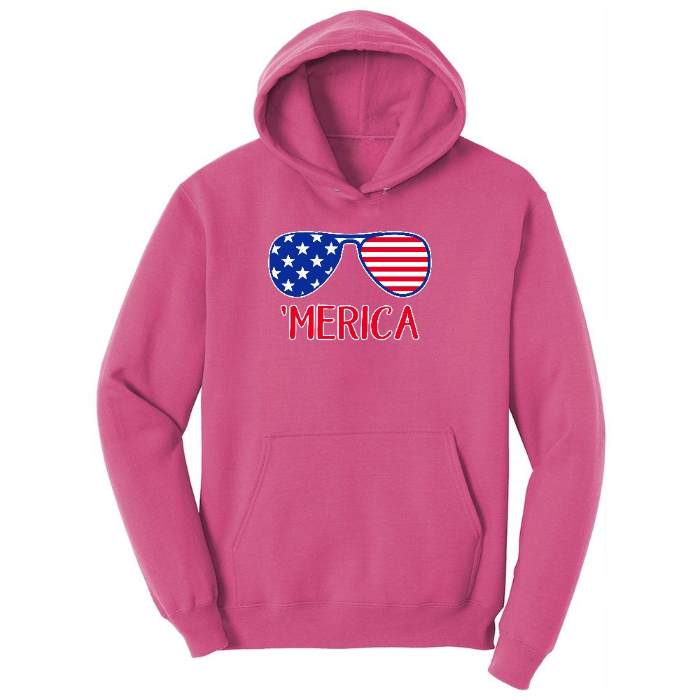 Merica Sunglasses Youth Hoodie - Sangria