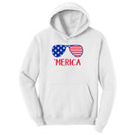 Merica Sunglasses Youth Hoodie - White