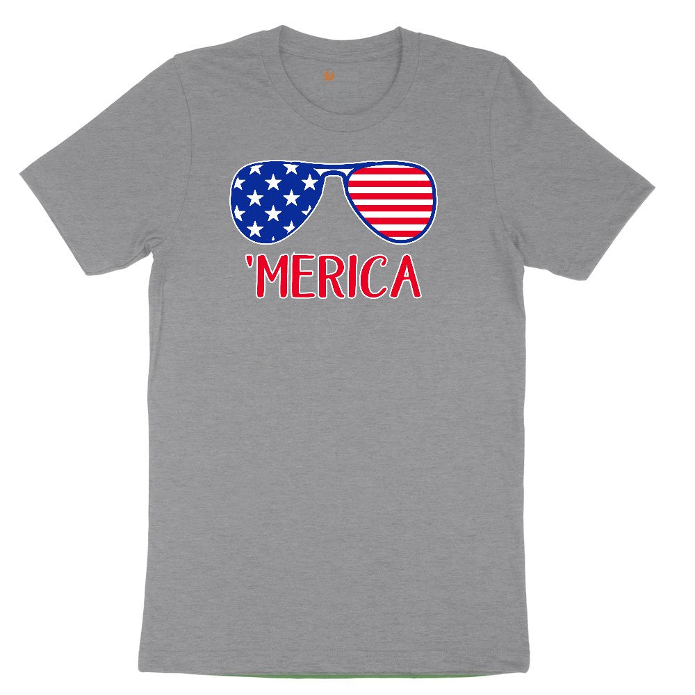 Merica Sunglasses Youth Short Sleeve Tee - Athletic Heather