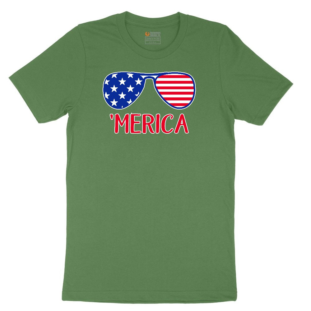 Merica Sunglasses Youth Short Sleeve Tee - Athletic Kelly