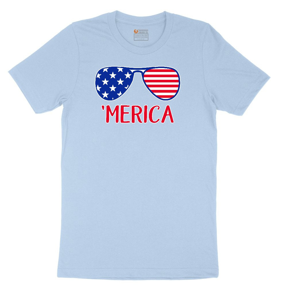 Merica Sunglasses Youth Short Sleeve Tee - Light Blue