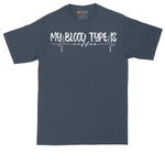 My Blood Type is Coffee tall t-shirt for men in Heather Navy
