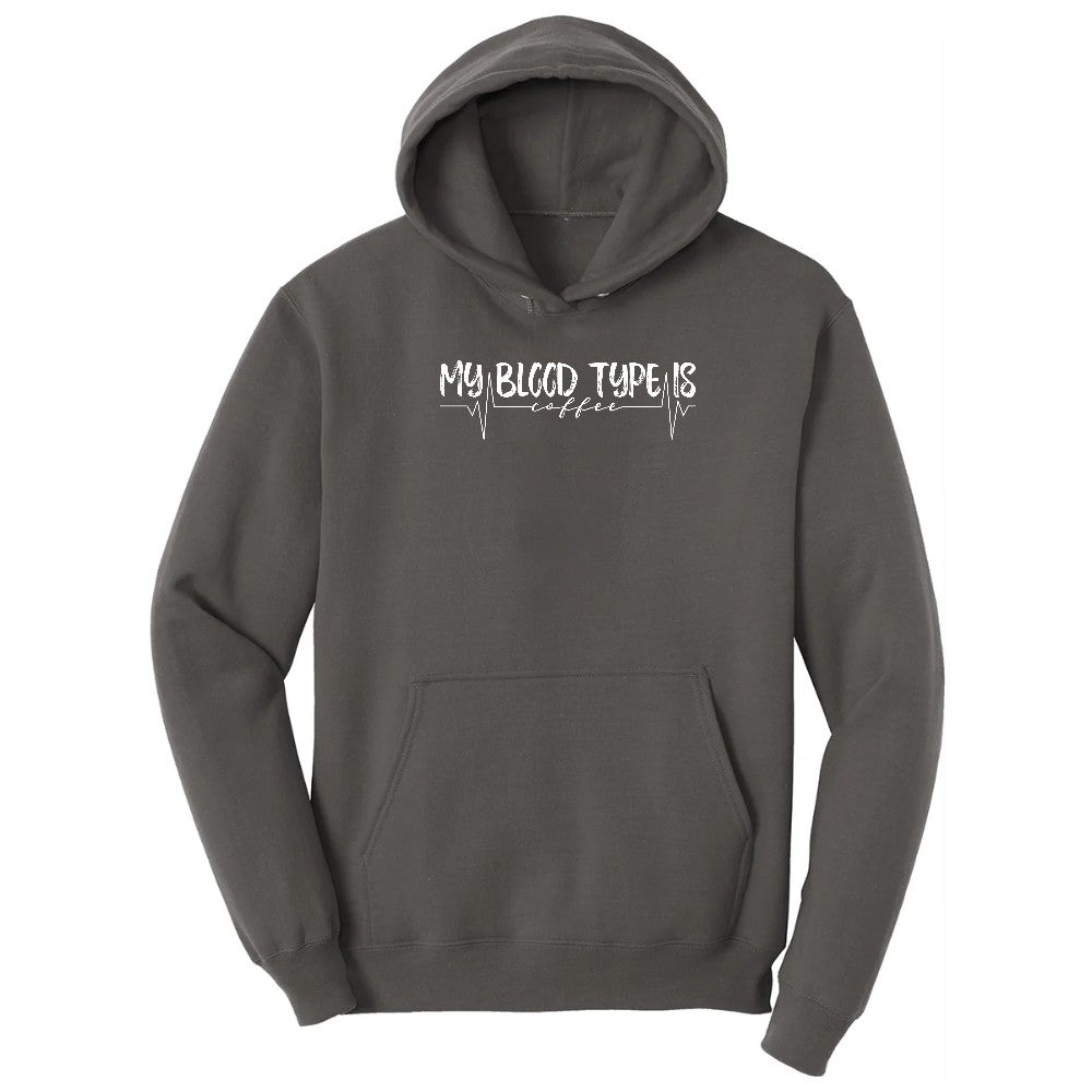 My Blook Type is Coffee Hoodie - Charcoal
