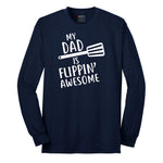 My Dad is Flipping Awesome Long Sleeve Tee - Navy