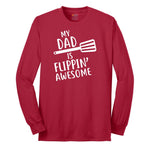 My Dad is Flipping Awesome Long Sleeve Tee - Red