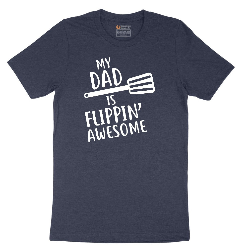 My Dad is Flipping Awesome Short Sleeve Tee - Heather Navy