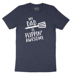My Dad is Flipping Awesome Short Sleeve Tee - Heather Navy