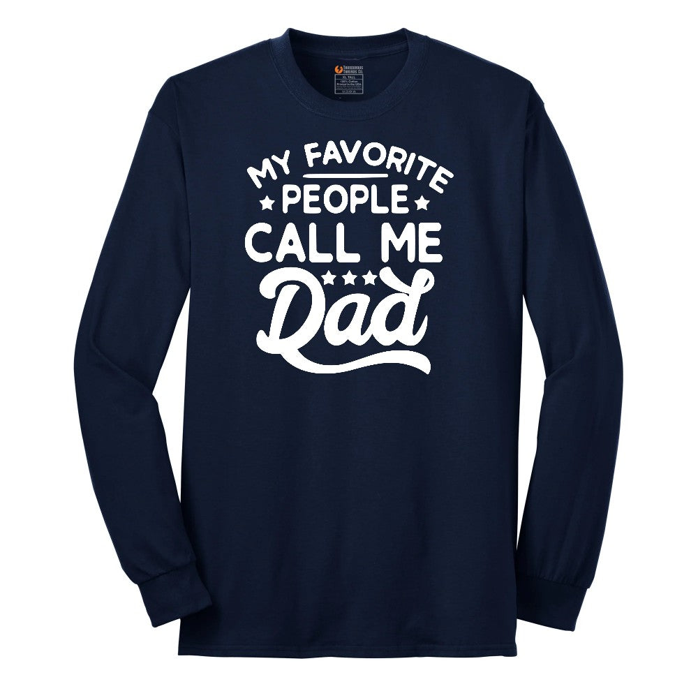 My Favorite People Call Me PaPa Version 1 Long Sleeve Tee - Navy