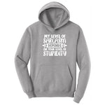 My Level of Sarcasm Depends on Your Level of Stupidity - Mens & Ladies T-Shirt Hoodie - Athletic Heather