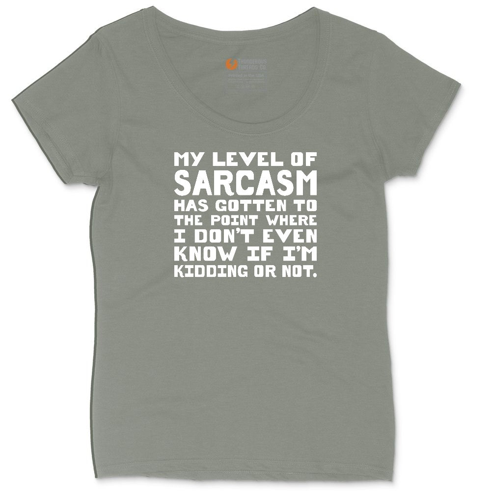 My Level of Sarcasm Ladies Curvy Tee - Bamboo Blackout