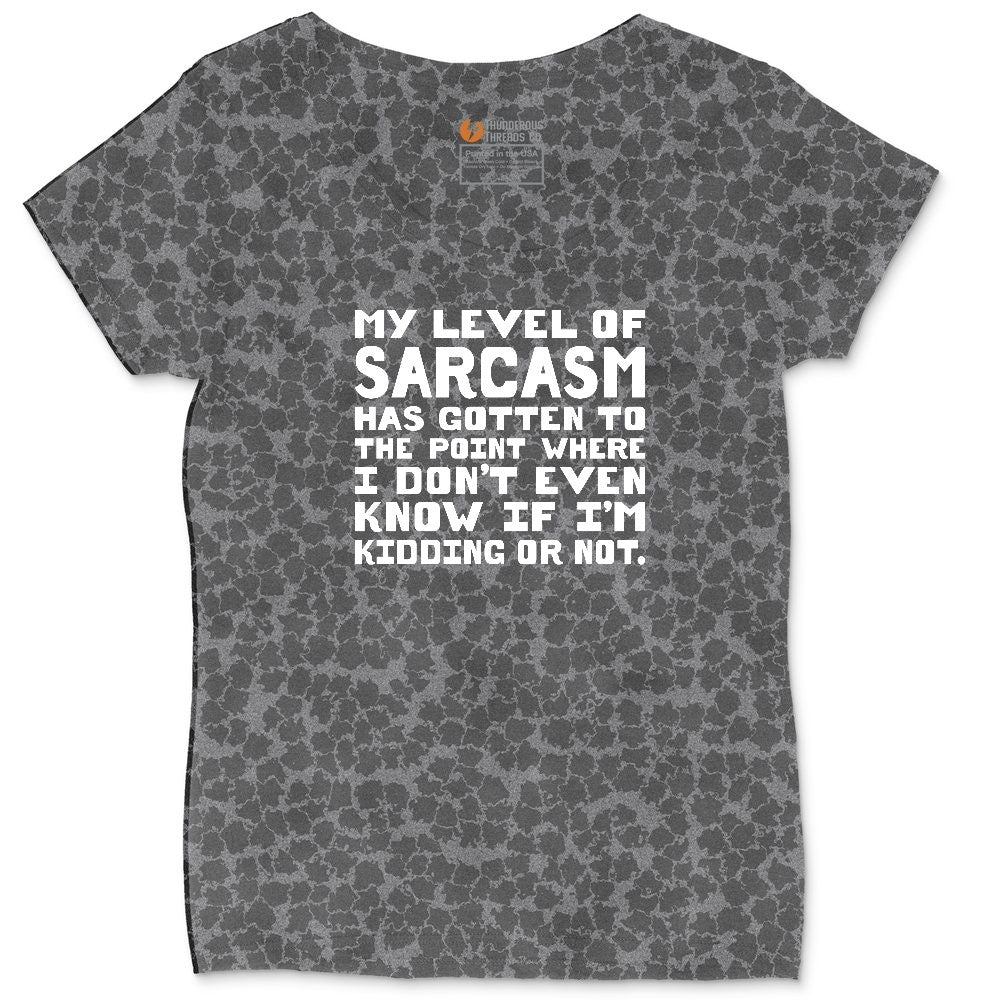 My Level of Sarcasm Ladies Curvy Tee - Black Leopard