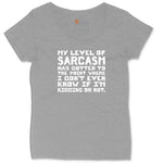 My Level of Sarcasm Ladies Curvy Tee - Granite Heather