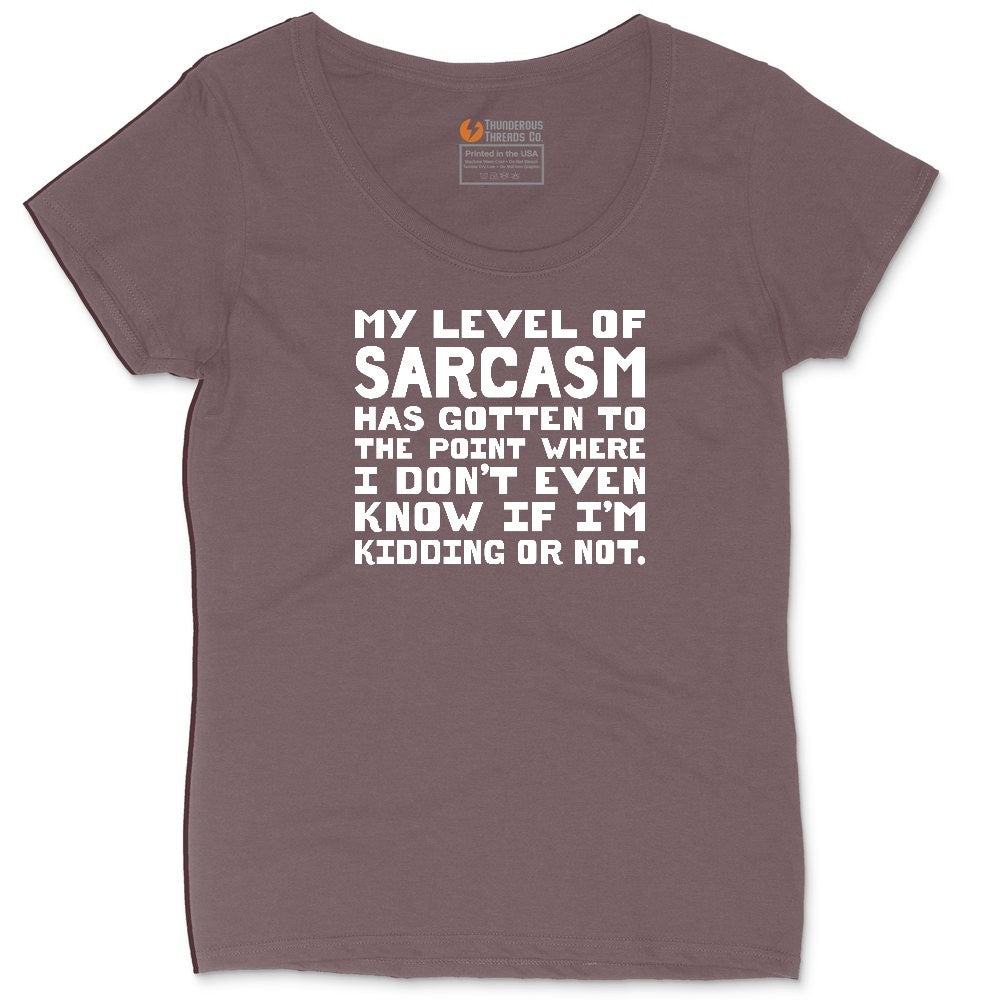 My Level of Sarcasm Ladies Curvy Tee - Sangria Blackout