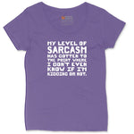 My Level of Sarcasm Ladies Curvy Tee - Vintage Purple