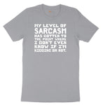 My Level of Sarcasm - Mens & Ladies T-Shirt Short Sleeve Tee - Athletic Heather Grey
